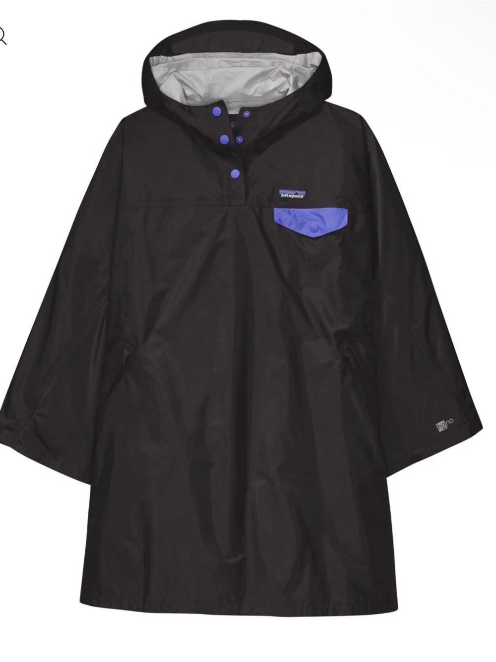 Patagonia Black Rain Anorak with Purple Pocket Accents